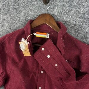 SLVDR Axe Long Sleeve Woven Shirt Mens Small Maroon Speckled‎ Button Down